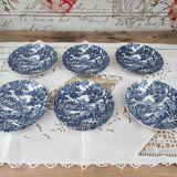 Set of 6 The Hunter blue cups by Myott