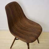 Set of 4 chairs in ABS, wood and metal