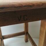 Old farm or workshop stool in oak