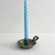 Vintage glazed stoneware hand candlestick