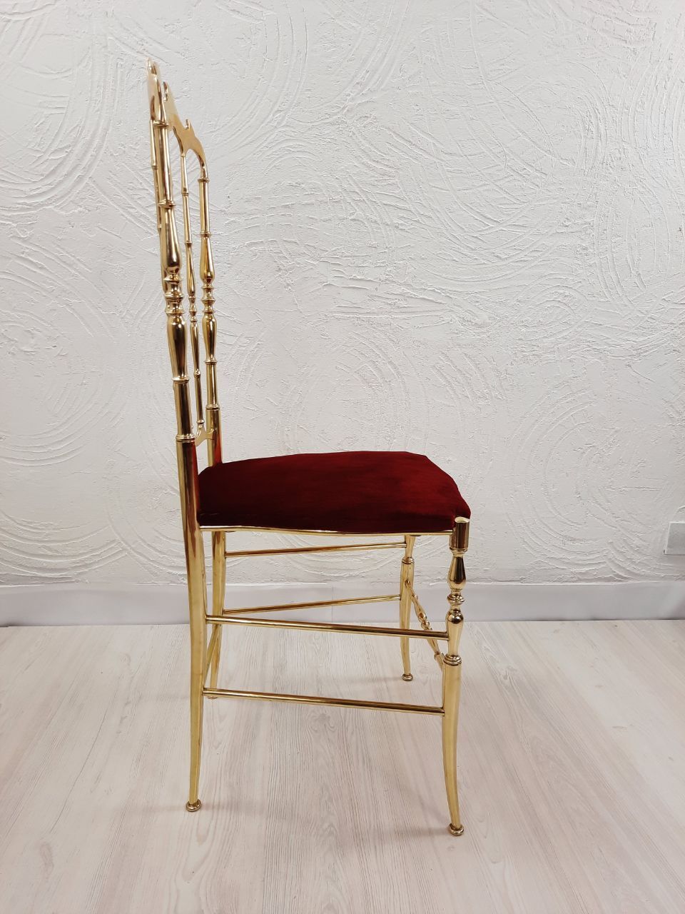Pair of chiavarine chairs, brass