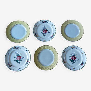 Mismatched dessert plates Moulin des Loups and Villeroy and Bosch