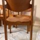 Vintage elm and leather chairs by Maison Regain, 1970s, set of 6.