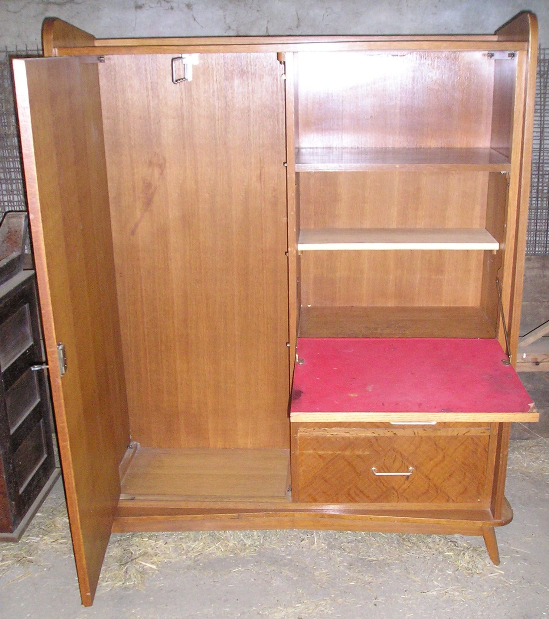 Secretary cabinet, oak veneer 1960