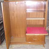 Armoire secrétaire, placage de chêne 1960