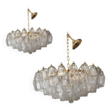 Paire de lustres en verre de Murano