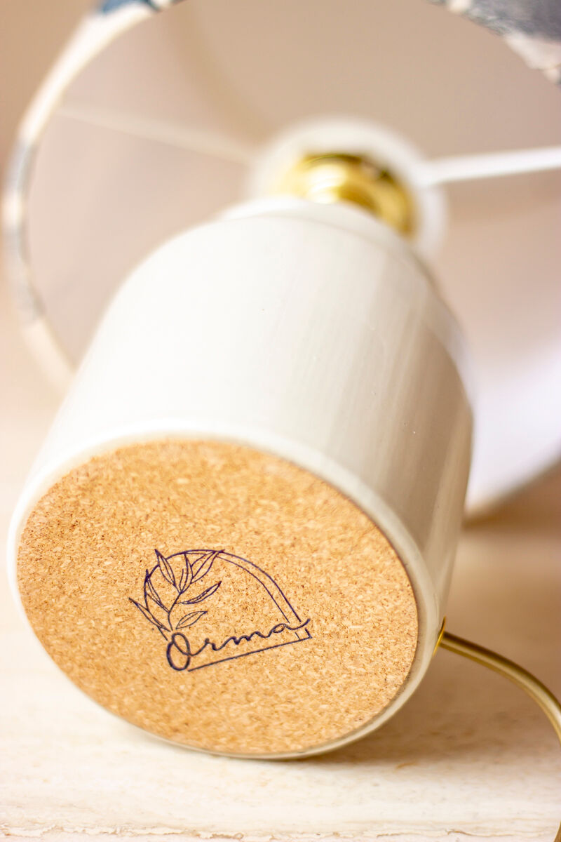Mustard pot lamp and lampshade plant printing bamboo pattern