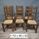 Set of six rustic chairs in natural wood, regional French craftsmanship.