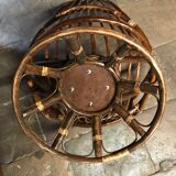 Swivel rattan armchair