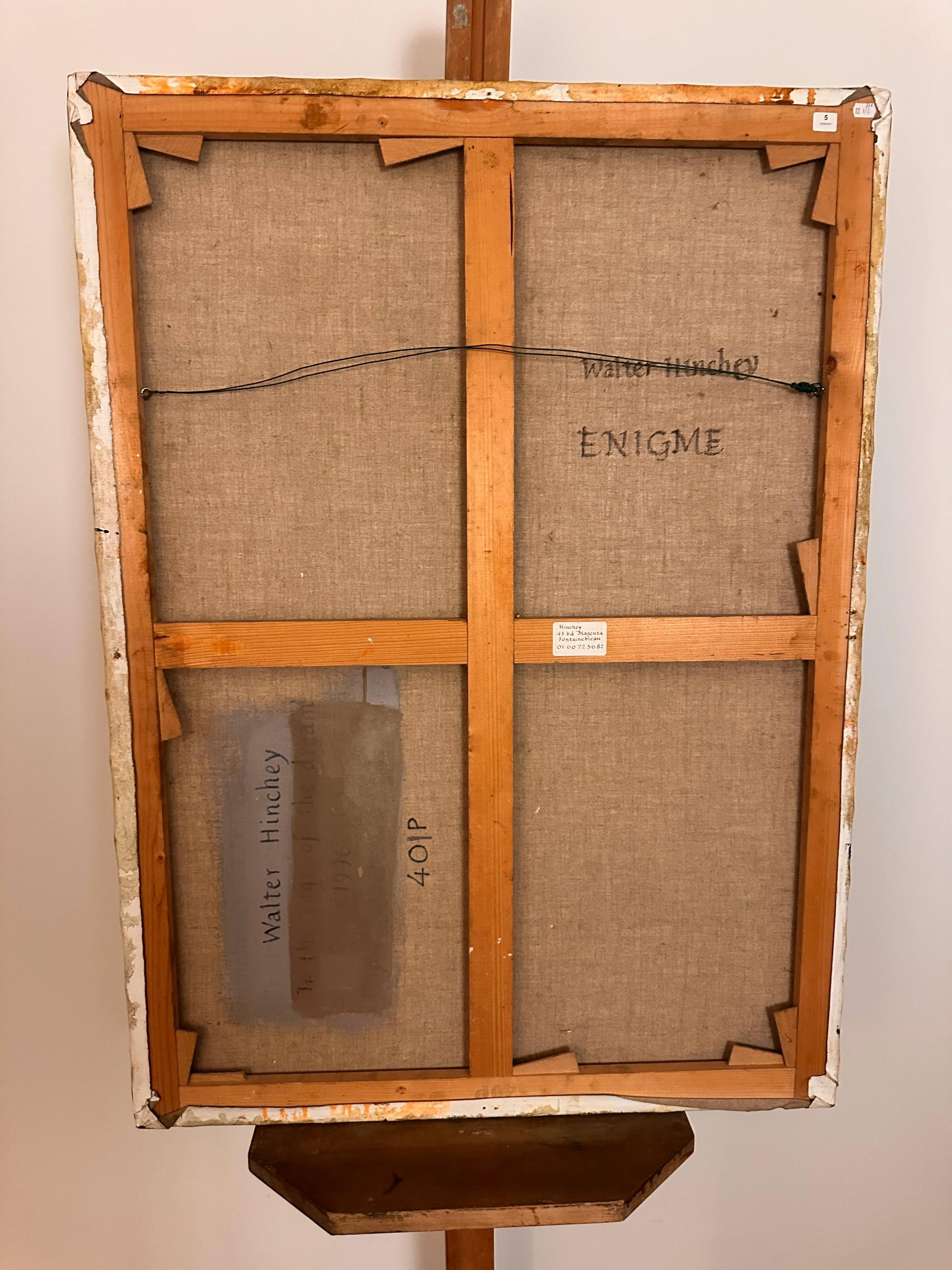 “Enigme” – Abstract Painting by Walter Hinchey, Oil on Canvas, Signed and Titled