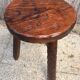 Rustic Tripod Stool in Solid Wood, Brutalist Style, Early 20th Century