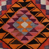 3x12 Pink Orange Vintage Kilim Runner Rug 105x377Cm SK 34621