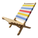 Folding chair in wood and striped fabric