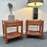 Pair of brutalist bedside tables
