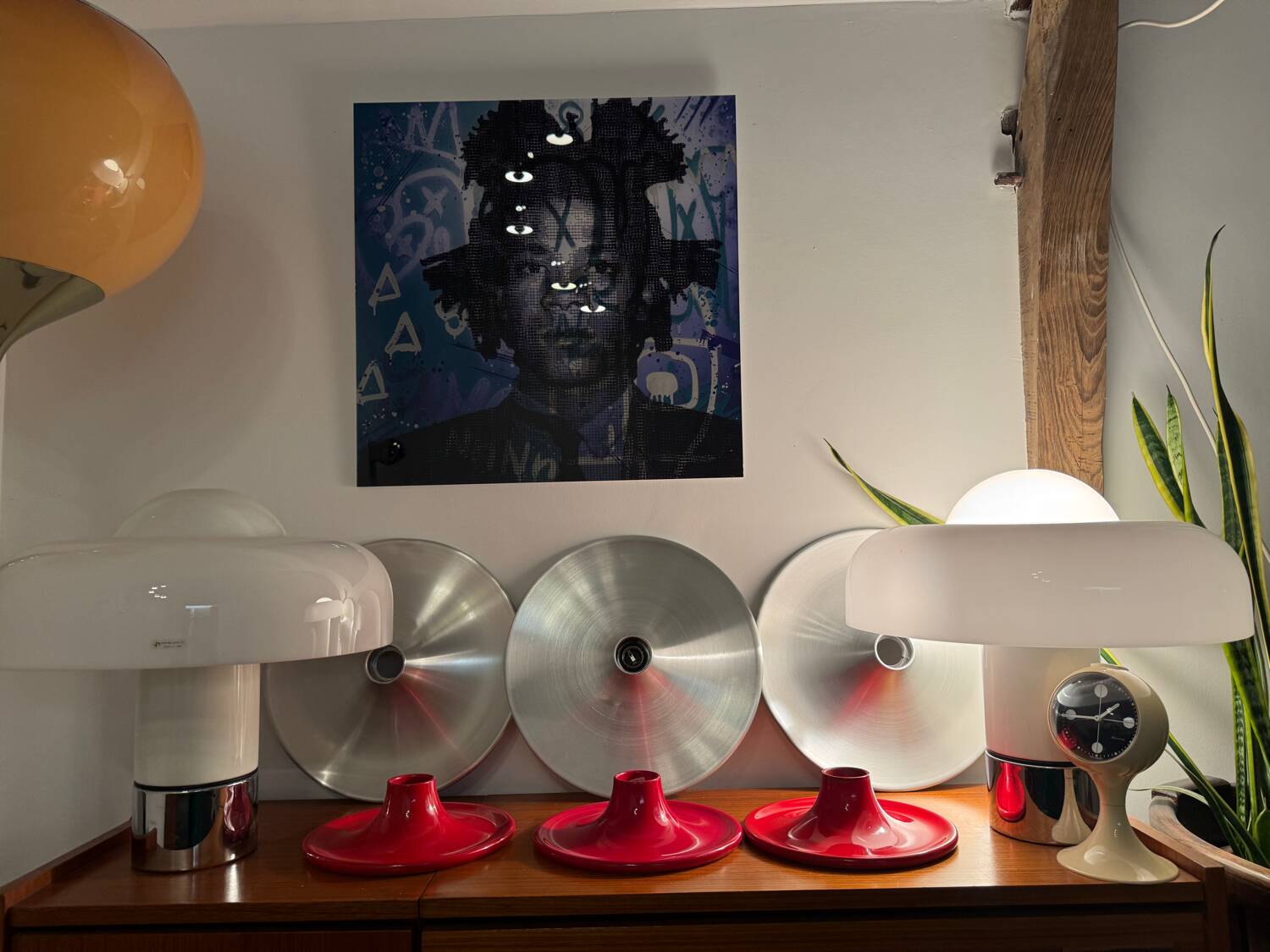 Modernist silver wall light(s)