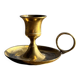 Small golden hand candlestick with a round loop handle D8 H6.5