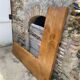 L-shaped walnut solid wood bar, professional furniture, bistro counter, reception.