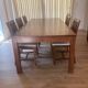 Teak dining table and its 6 chairs.