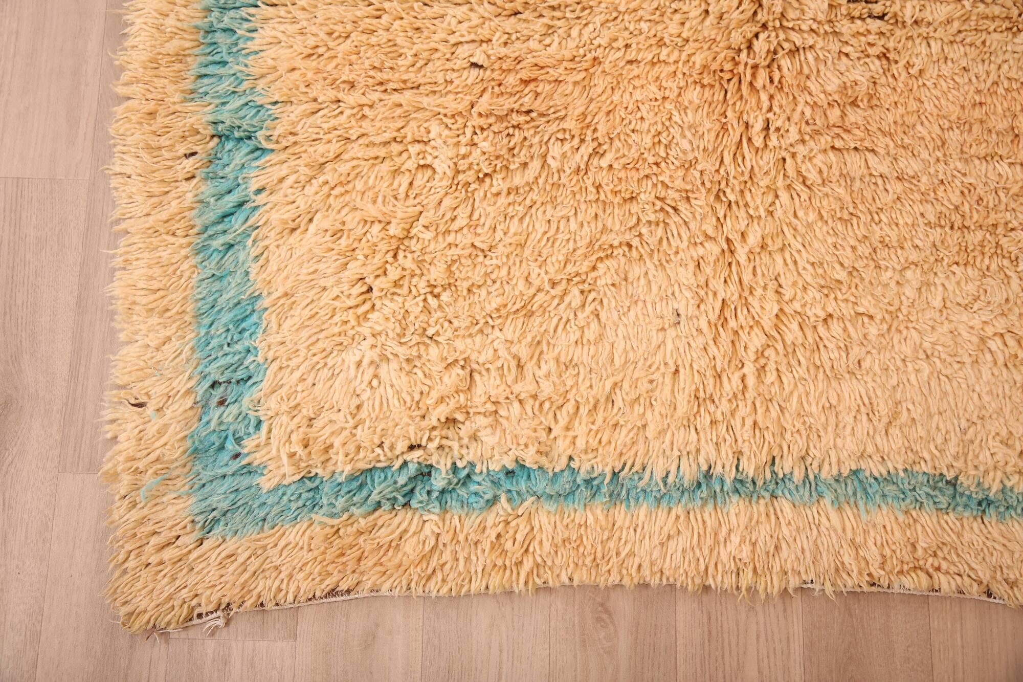 Peach Vintage Moroccan Rug 144 x 270 cm, Berber Wool Rug, Handmade Boho Rug