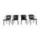 Vintage black leather dining chairs by Arrben, 1980s