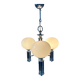 Mid-Century opaline glass chandelier with chrome structure