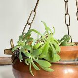 Cache-pot suspendu aux 3 buffles vintage