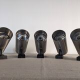 Set of 5 Parscot pipe wall lights from the 50s and 60s