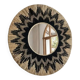 Large round handcrafted mirror in reed