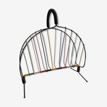 Vintage magazine rack scoubidou 1960