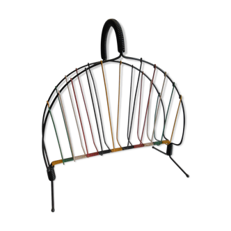 Vintage magazine rack scoubidou 1960