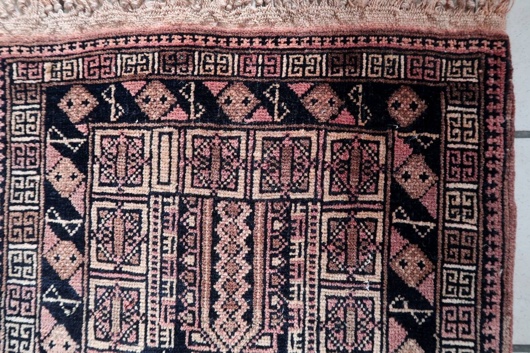 Tapis vintage fait main Baloutche 50x84 cm en laine - 1C1044