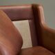 1970s patinated leather Scandinavian lounge chair