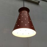 Perforated metal pendant light, mid-century design, 1960s.