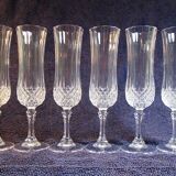 6champagne flutes in Arques crystal