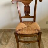 6 chaises anciennes en bois et assise en paille
