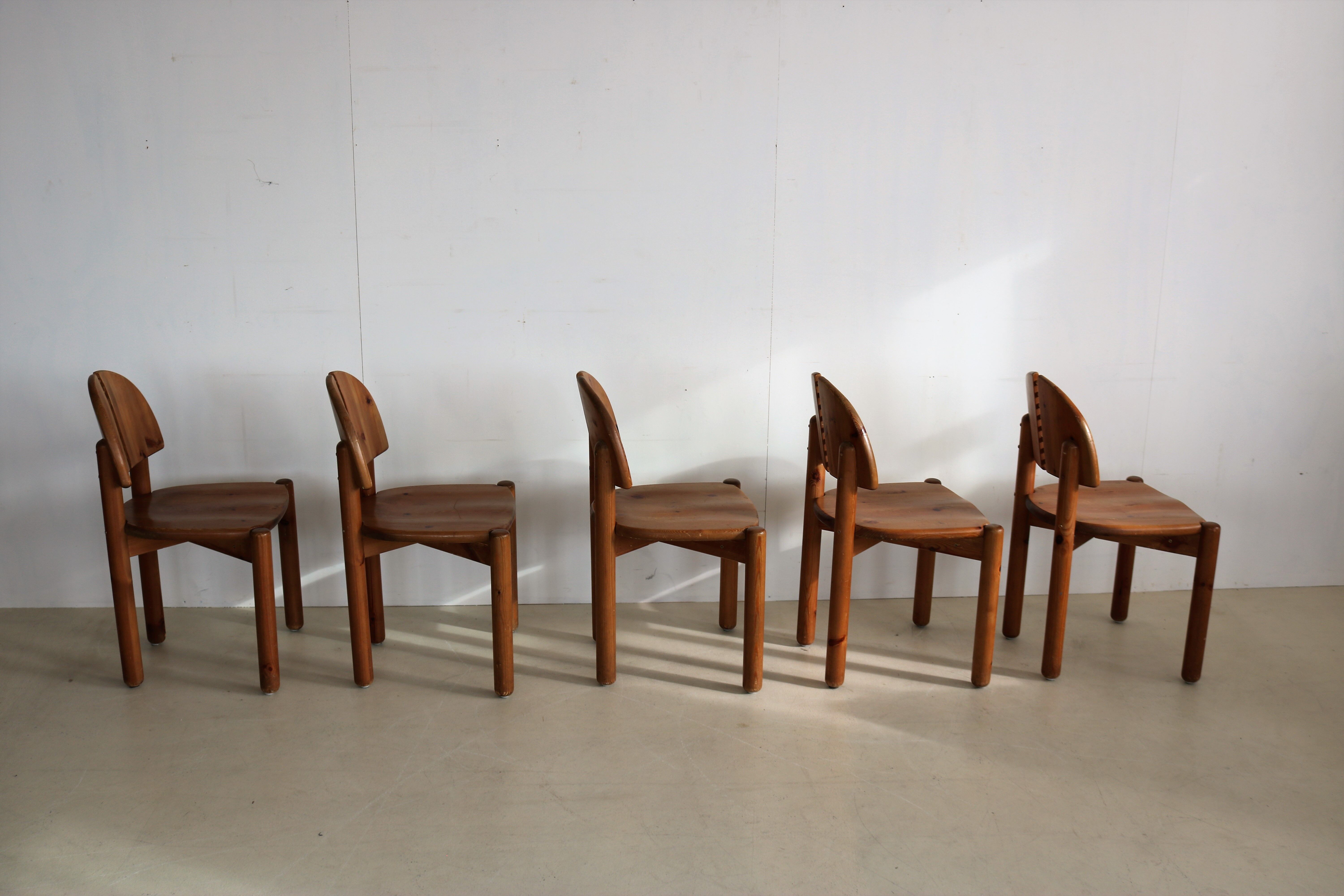 set of 5 dining chairs in style of Rainer Daumiller