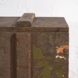 Petit coffre ancien vert olive (c.1920) #26