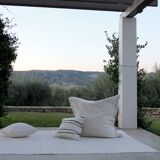 Housse de coussin artisanale en coton recyclé tissé main