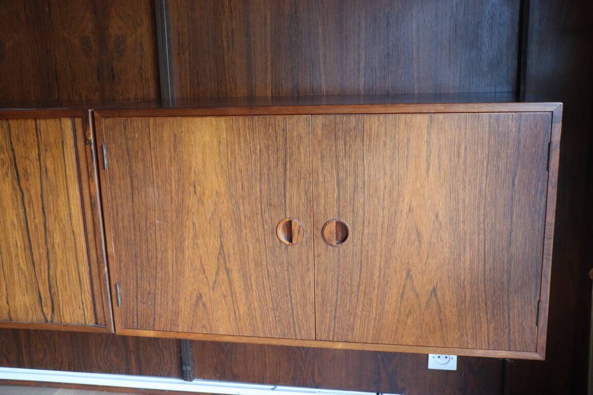 Danish wall bookcase by Thygesen and Sorensen in rosewood, 1960