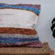 Handwoven cushion cover made from recycled cotton