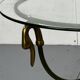 Table d'appoint "cygne" en acier et laiton par Maison Jansen, années 1970