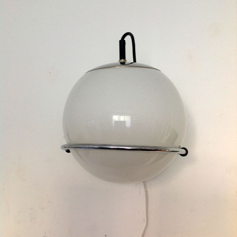 Wall lamp Raak opaline and chrome