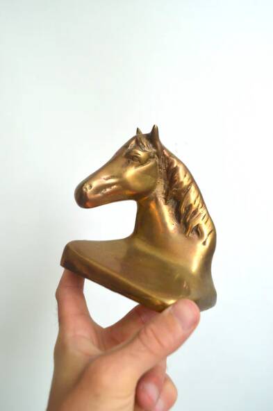 Brass horse bookends