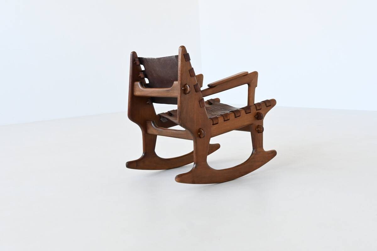 Angel Pazmino rocking chair and hocker Muebles de Estilo Ecuador 1960