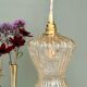 Suspension tulipe vintage en verre ambré