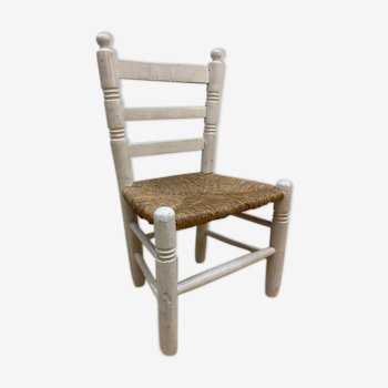 Chaise d'enfant bois blanche