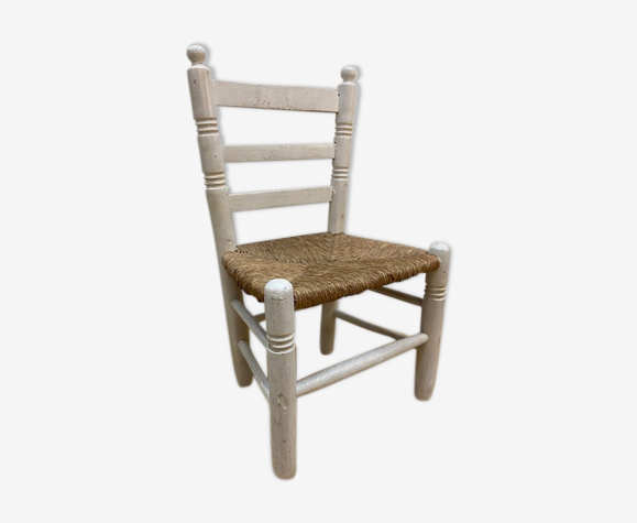 Chaise d'enfant bois blanche