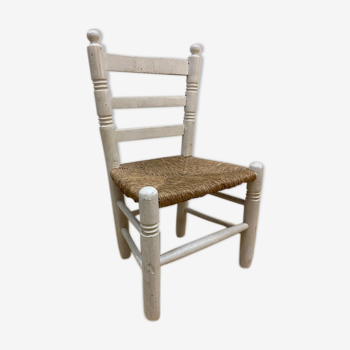 White wooden child chair