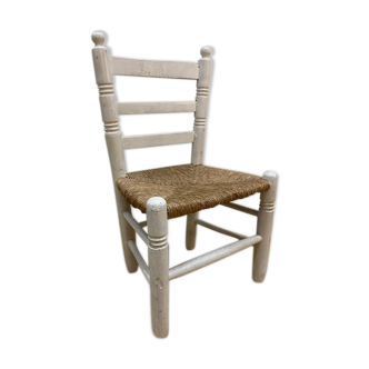 White wooden child chair