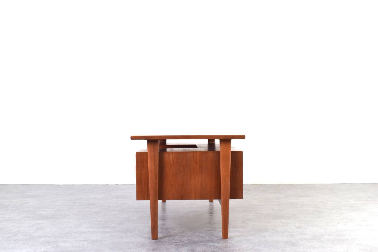 Mid-Century Danish Teak Executive Desk by Kai Kristiansen for FM Møbler